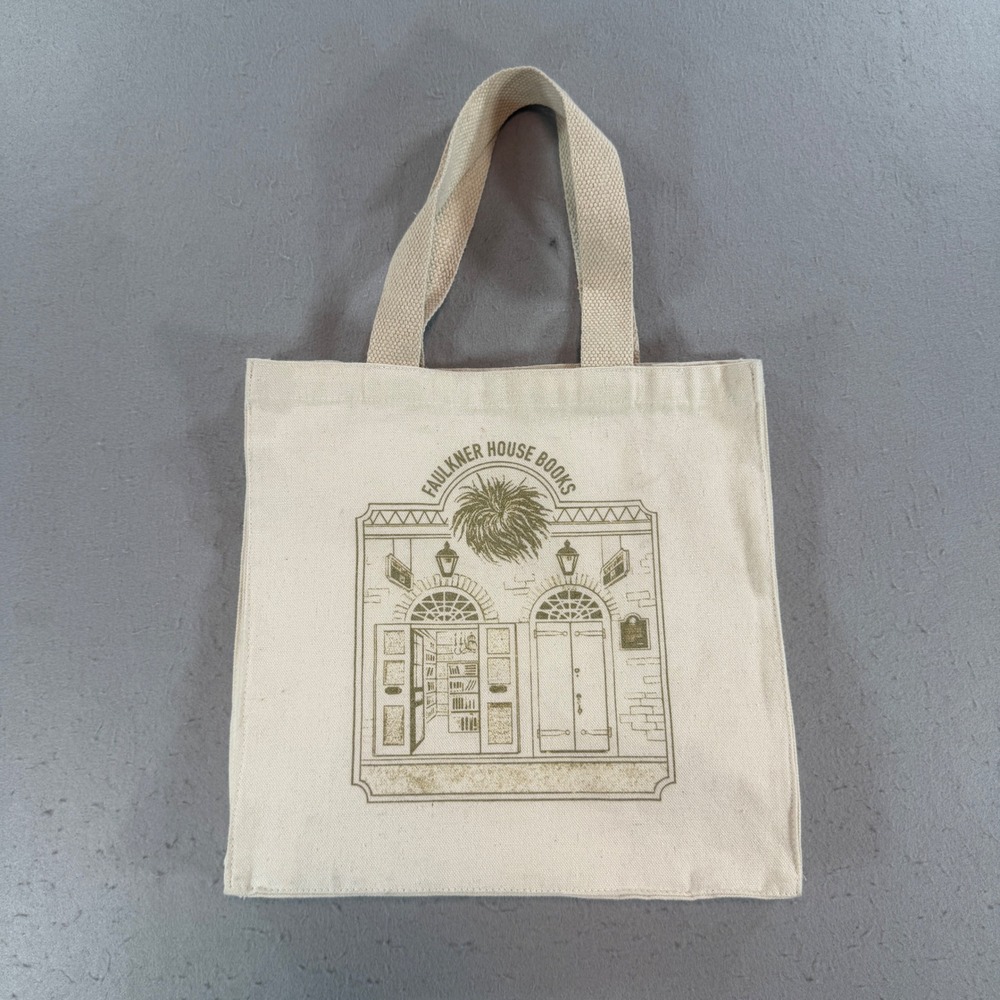 Faulkner House Books New Orleans Canvas Tote Bag Cream Bookstore Graphic